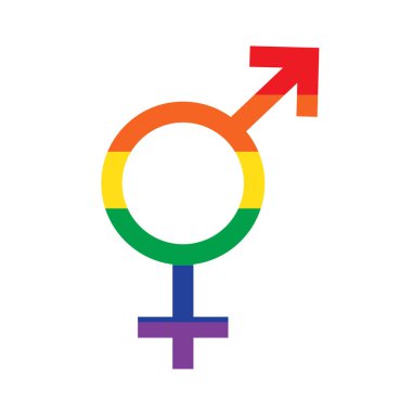  Gökkuşağı gurur trans simgesi beyaz arka plan üzerinde