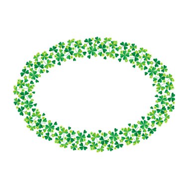  Oval shamrock çerçeve vektör grafiği