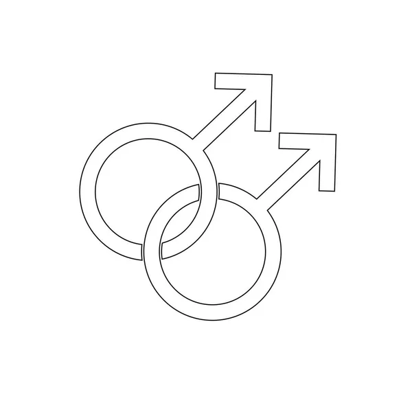 Icône Symboles Masculins Entrelacés Sur Fond Blanc — Image vectorielle
