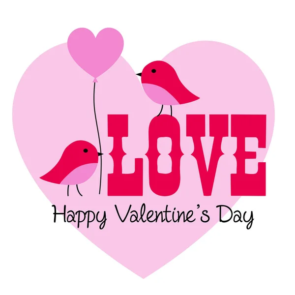 Valentine Vector Graphic Birds Balloon — Stock Vector