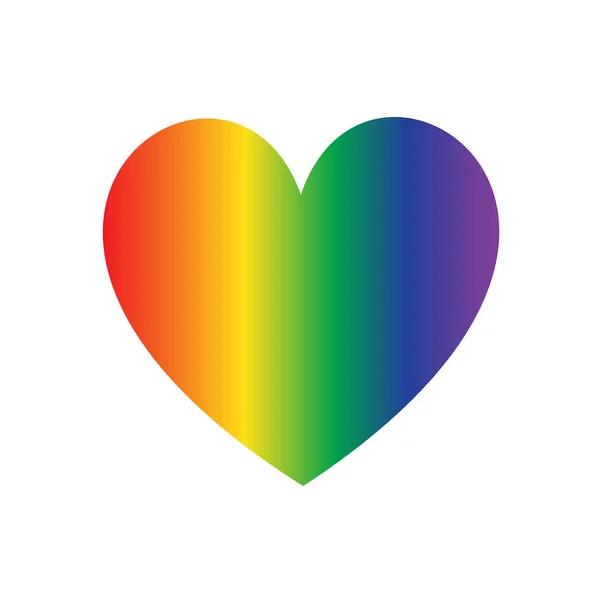 Gradientu Rainbow Pride Serca Ikona Białym Tle — Wektor stockowy