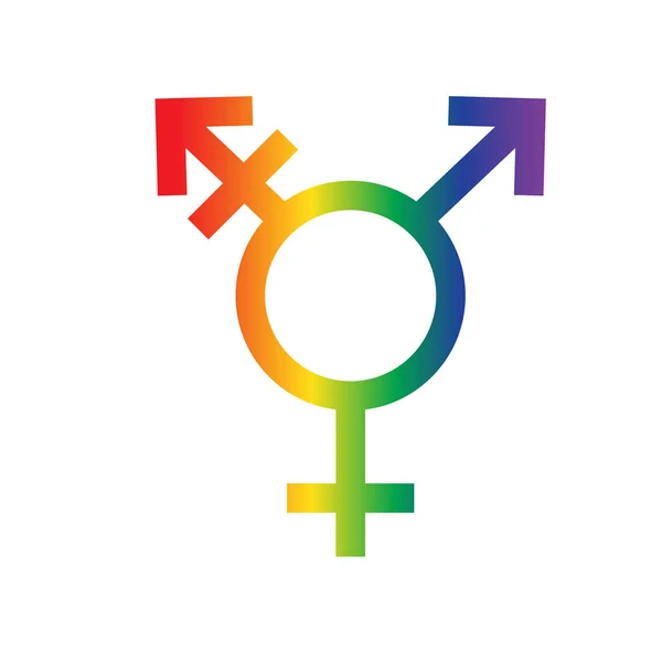 Rainbow Pride Trans Icon White Background — Stock Vector
