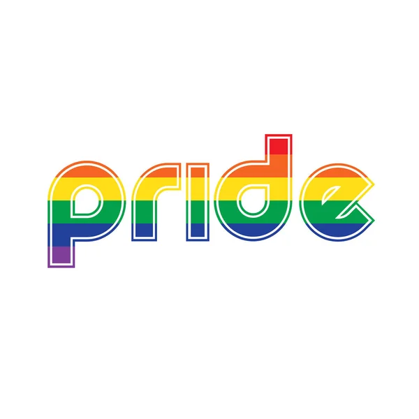 Rainbow Pride Skrypt Białym Tle — Wektor stockowy