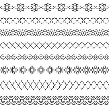  siyah anahat Morocccan sınır desenleri 