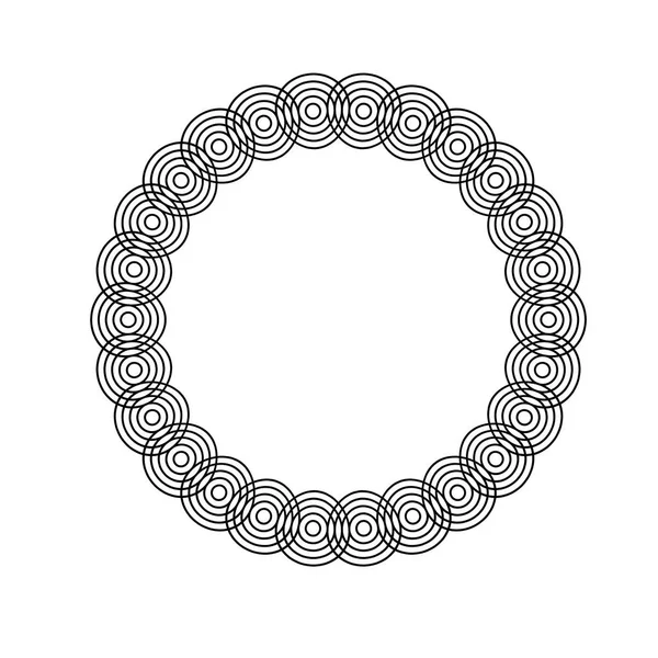 Noir Mod Cadre Cercles Concentriques — Image vectorielle