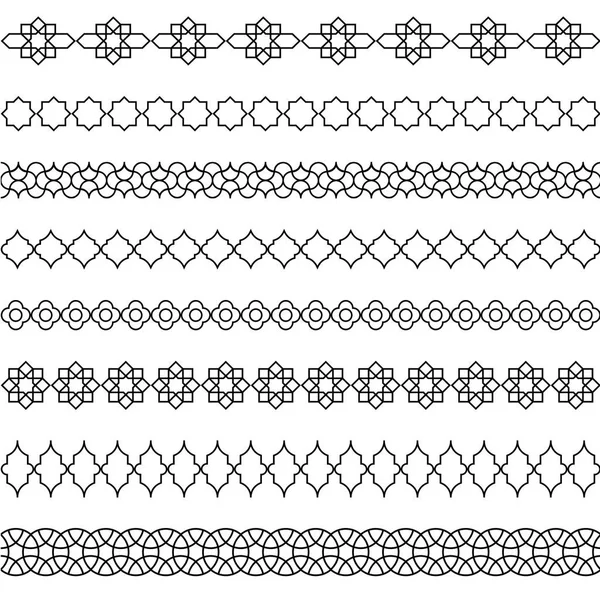 Contour Noir Motifs Frontière Marocaine — Image vectorielle