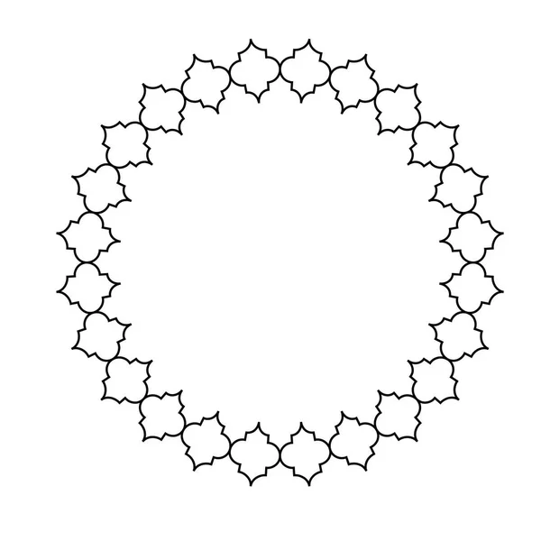 Contour Noir Petit Cadre Arabesque Cercle — Image vectorielle