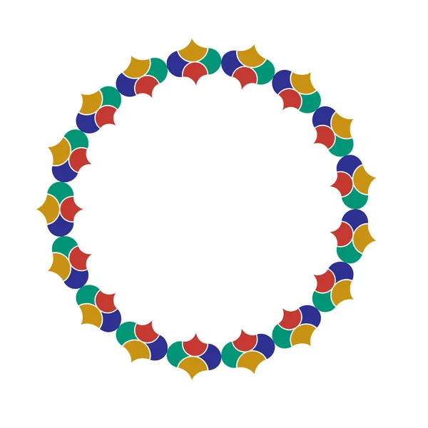 Marco Círculo Geométrico Marroquí Colorido — Vector de stock