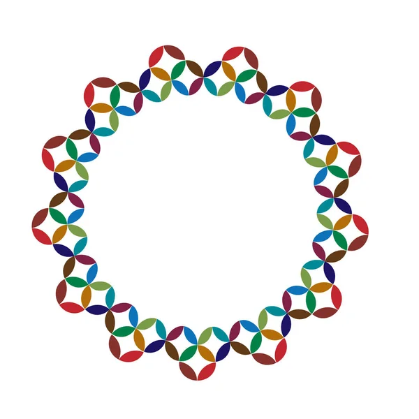 Färgglada Marockanska Samverkande Kakel Cirkel Ram — Stock vektor