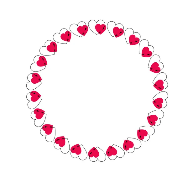 Coeur Avec Flèche Cercle Cadre Modèle — Image vectorielle