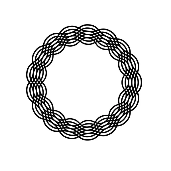 Cadre Rond Ovale Noir Mod — Image vectorielle