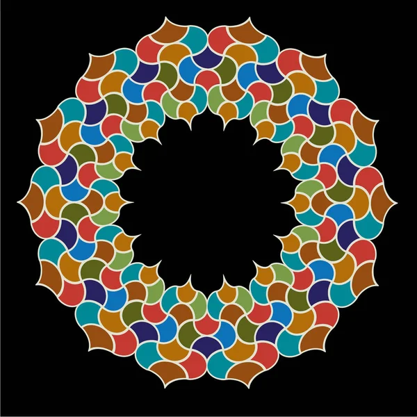 摩洛哥华丽瓷砖圆框架 — 图库矢量图片