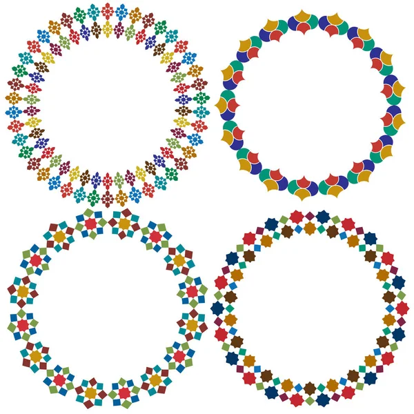 Marokkaanse Tegels Cirkel Frames Vectorafbeeldingen — Stockvector