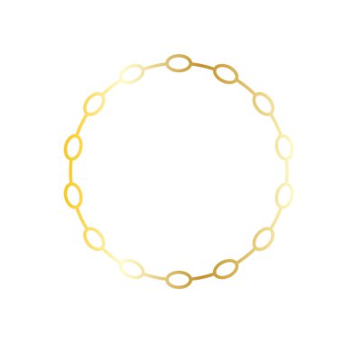 Altın oval zincir daire çerçeve