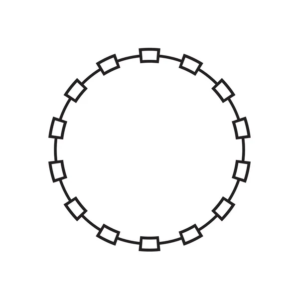 Cadre Carré Noir Cercle Chaîne — Image vectorielle