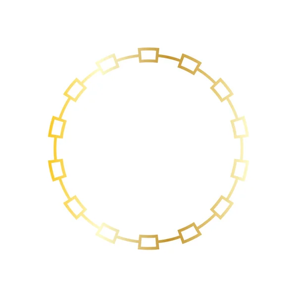 Gold Square Chain Circle Frame — Stock Vector