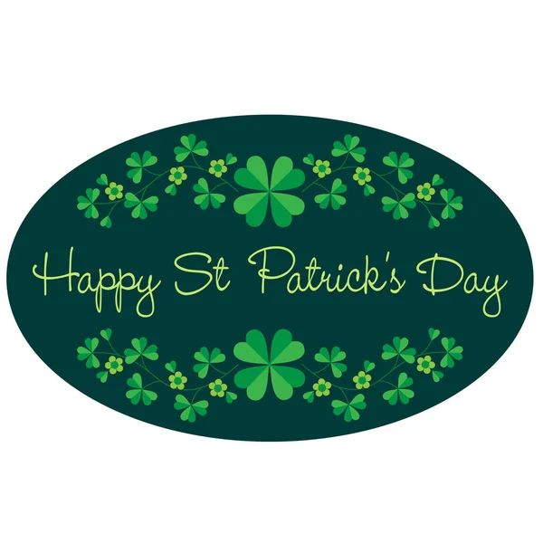 Saint Patrick Day Ovale Afbeeldingskader Met Border Patronen — Stockvector