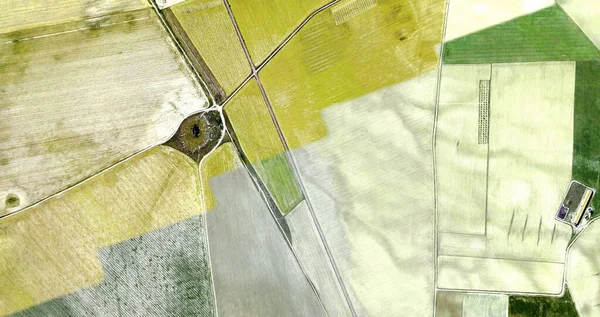 Урожай Дань Уважения Пикассо Абстрактная Фотография Испанских Полей Воздуха Вид — стоковое фото