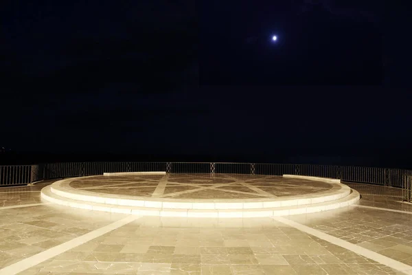 Fotografía Nocturna Desde Balcón Europa Mar Mediterráneo Nerja Mlaga España —  Fotos de Stock