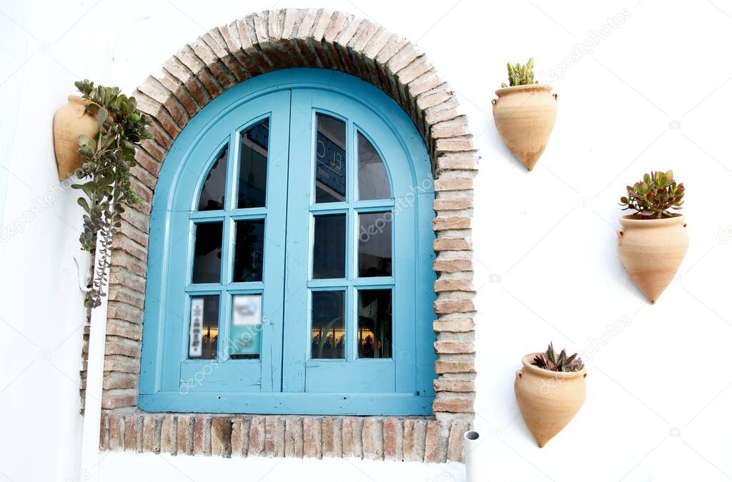 typical corners of the Andalusian village of Frigiliana, tourist destination, white village of Malaga, Spain, 