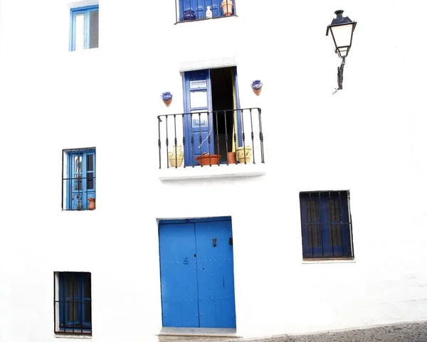 西班牙马拉加白色村庄 旅游目的地 Frigiliana安达卢西亚村典型角落 — 图库照片
