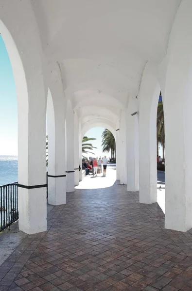 Fotografia Varanda Europa Mar Mediterrâneo Nerja Málaga Espanha Uma Das — Fotografia de Stock