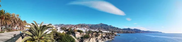 Photography Balcony Europe Mediterranean Sea Nerja Malaga Spain One White — Stock Photo, Image