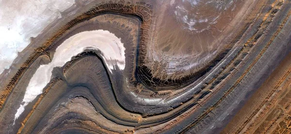 Yin Yang Abstracte Fotografie Van Woestijnen Van Afrika Vanuit Lucht — Stockfoto