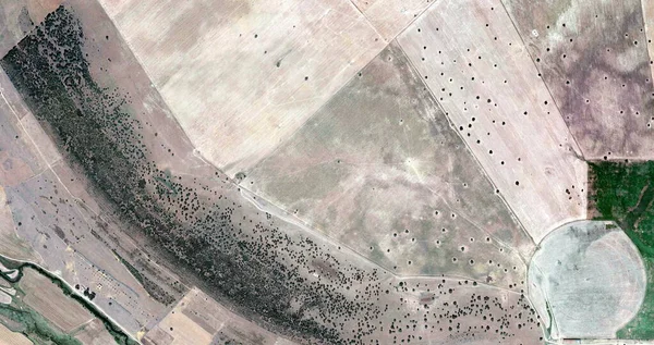 Düşüşün Zorlaşması Picasso Nun Anısına Spanya Topraklarının Havadan Soyut Fotoğraflanması — Stok fotoğraf