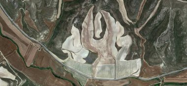 River crab, allegory, tribute to Matisse,abstract photography of the Spain fields from the air, aerial view, representation of human labor camps, abstract, cubism, abstract naturalism, clipart