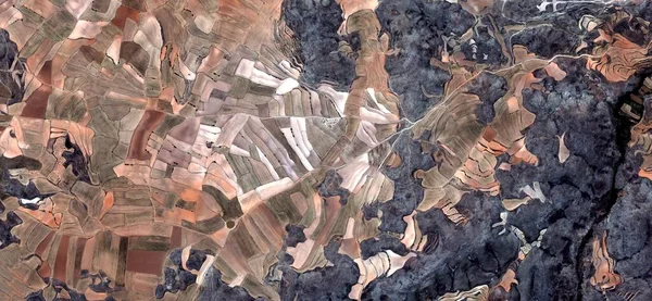 Дезинтеграция Аллегория Дань Пикассо Абстрактная Фотография Испанских Полей Воздуха Воздушный — стоковое фото