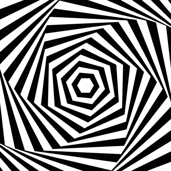 Art Optique Fond Géométrique Lignes Noires Blanches Illustration Vectorielle Hexagone — Image vectorielle