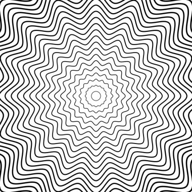 Geometrik soyut arkaplan. Optik sanat. Siyah ve beyaz