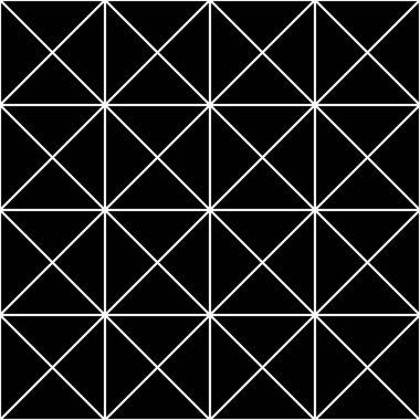 Kusursuz doğrusal uyum. Siyah zemin üzerinde ince beyaz çizgiler geçen soyut geometrik desen.