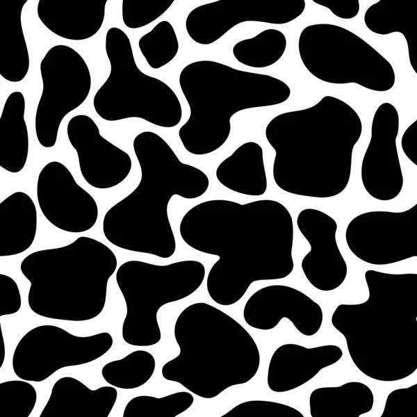 Abstract Vector Shape Seamless Pattern Black Spots White Background — Stock Vector