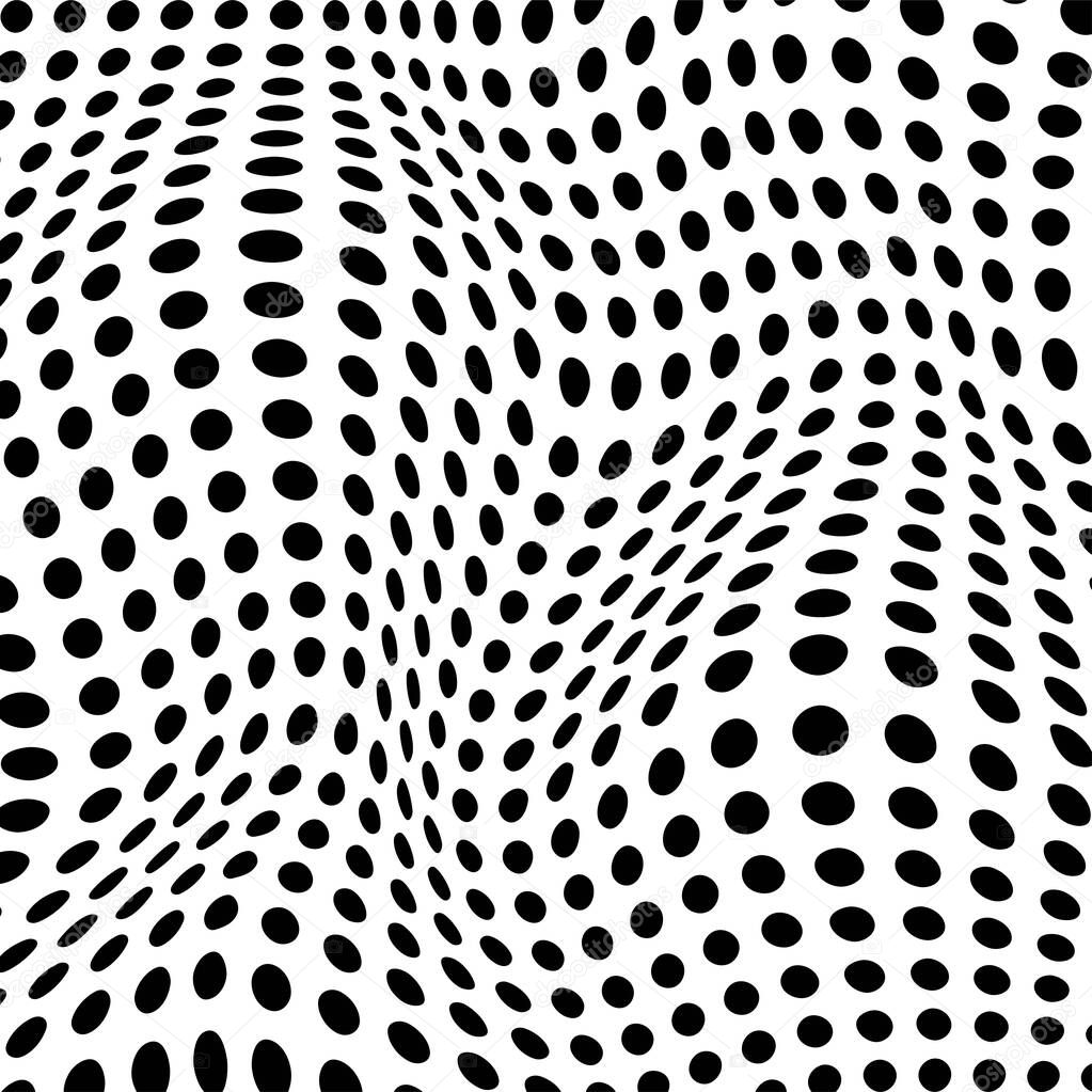 Dotted background. Black and white texture. 