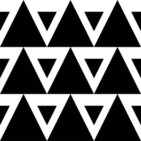 Triángulos Geométricos Abstractos Blanco Negro Patrón Sin Costuras Fondo Vectorial — Vector de stock