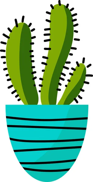 Cactus Con Illustrazione Vettoriale Cactus Messicani Sfondo Bianco Disegnato Mano — Vettoriale Stock