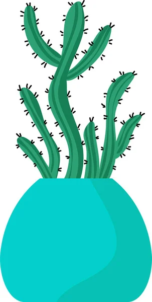 Cactus Con Illustrazione Vettoriale Cactus Messicani Sfondo Bianco Disegnato Mano — Vettoriale Stock