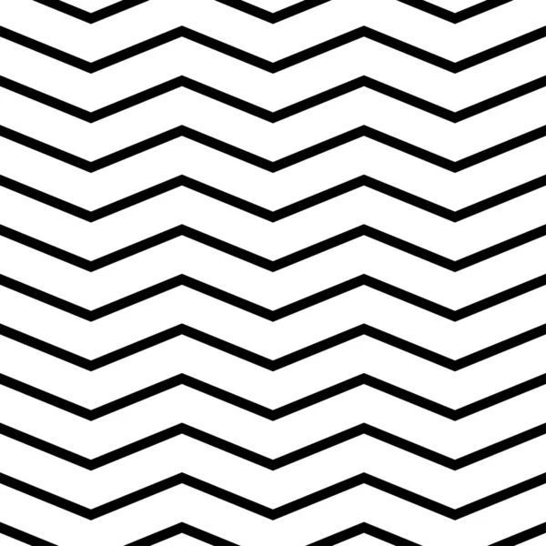 Zigzag Patroon Vector Illustratie Zwarte Lineaire Textuur Naadloze Achtergrond — Stockvector