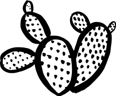 Kaktüs. El çizimi çizimi. Tasarım için izole öge