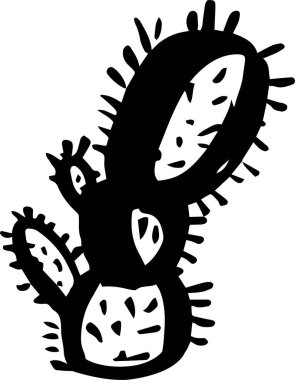 Kaktüs. El çizimi çizimi. Tasarım için izole öge