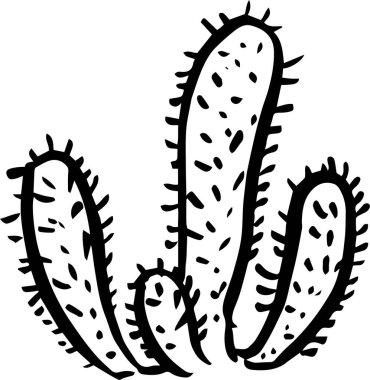 Kaktüs. El çizimi çizimi. Tasarım için izole öge