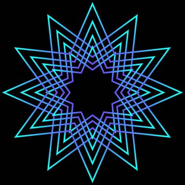 Soyut geometrik şekil. Renkli yıldız.