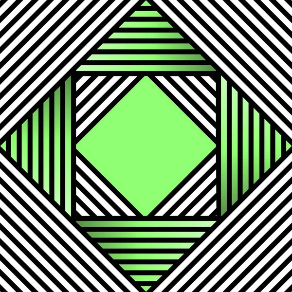 縞模様の緑の線 光学芸術 幾何学的背景 — ストックベクタ