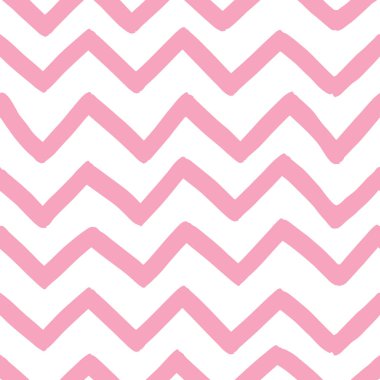  Kusursuz desen. Pembe zigzag. El çizimi vektör çizimi. Yazdırma, tekstil, ambalaj, duvar kağıdı dokusu.