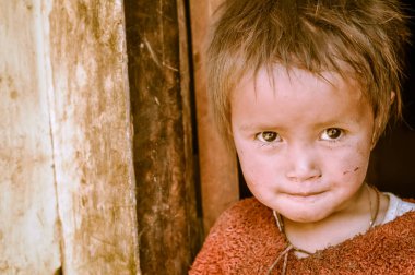Nepal parlak gözlü kız