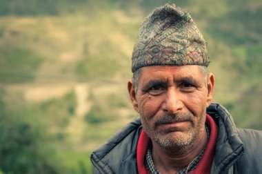 Kahverengi gözlü adam Nepal