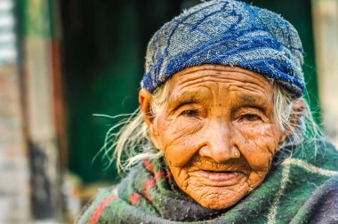 Nepal eski buruşuk yüz