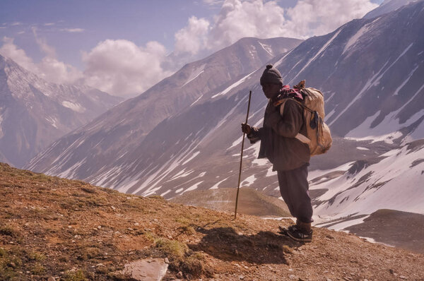 Hiking man in Nepal